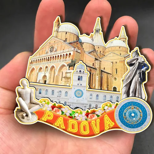 Vista 4 de Padova Italia - Imán de madera 3D para nevera, viajes, coleccionables, recuerdos, decoración, manualidades hechas a mano