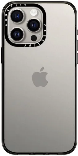 Vista 12 de CASETiFY Estuche Compacto para iPhone 15 Plus [Probado contra caídas de grado militar 2X / Protección contra caídas de 4 pies] - Negro Transparente