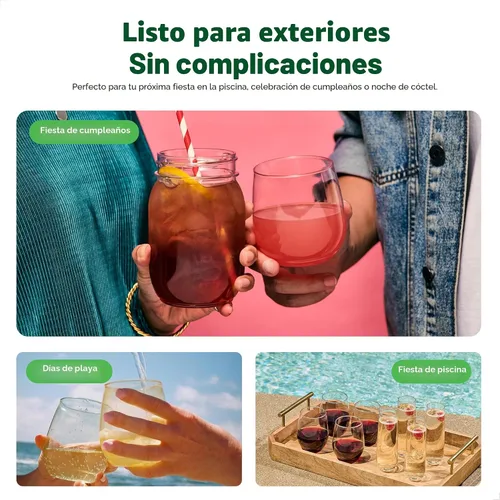 Vista 7 de TOSSWARE POP - Juego de 12 vasos de 12 onzas Rocks, de alta calidad, reciclables, irrompibles y de plástico transparente para cócteles, 12