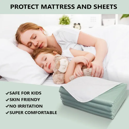 Vista 4 de Almohadilla para cama reutilizable, lavable a máquina y se puede secar en secadora, impermeable, extra absorbente, cuidado personal y clasificación