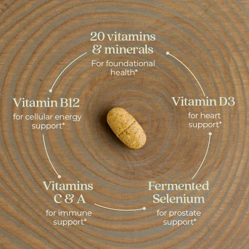 Vista 3 de Tabletas multivitamínicas para hombres de más de 40 años, uso diario, de New Chapter, 370, 1, 1