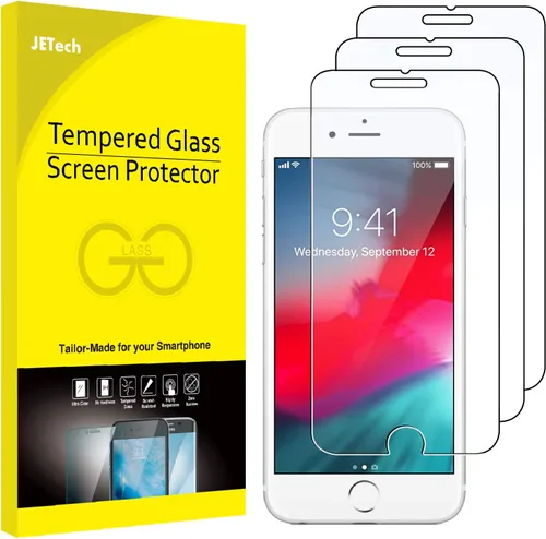 Vista 9 de JETech Protector de pantalla para iPhone SE 3/2 (edición 2022/2020), 4.7 pulgadas, película de vidrio templado, paquete de 3