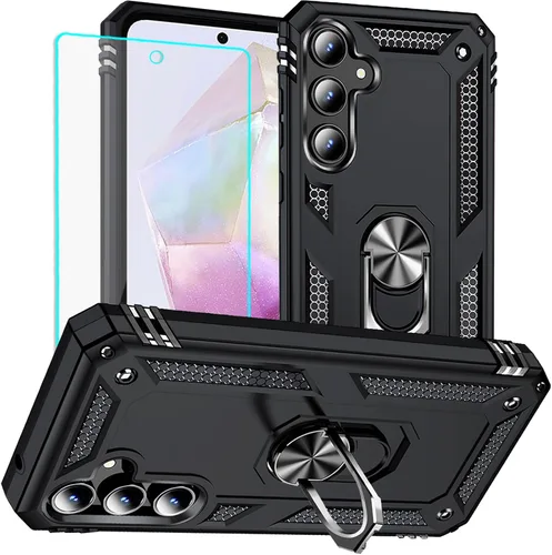Vista 6 de Yiakeng Funda para Galaxy A32 5G, Samsung A32 5G, fundas protectoras de grado militar con anillo para Samsung Galaxy A32 5G (verde militar)