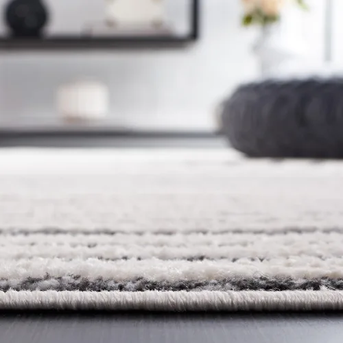 Vista 6 de Safavieh Alamo Collection ALM779F-28 - Alfombra de pasillo, 2 pies 2 pulgadas x 8 pies, color marfil y gris, diseño moderno, no desprende pelusa