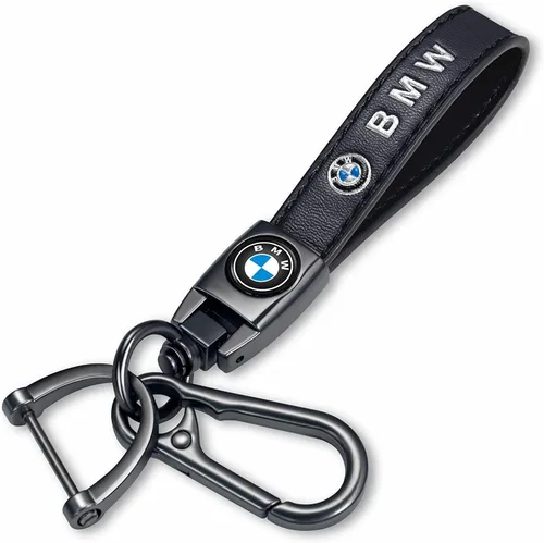 Vista 7 de Llavero de cuero genuino para automóvil compatible con Ford Mustang, accesorios para llavero familiar, regalo familiar para hombre y mujer