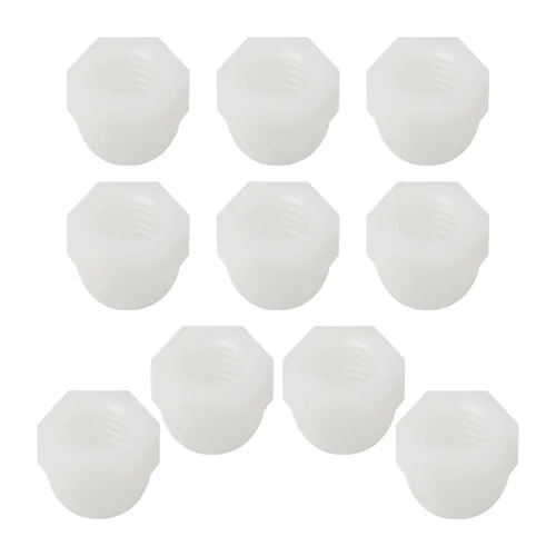 Vista 16 de Tuercas hexagonales de bellota M10, tuercas de cabeza de cúpula de nailon, hexagonales, tuercas decorativas para tornillos, tornillos, tono blanco