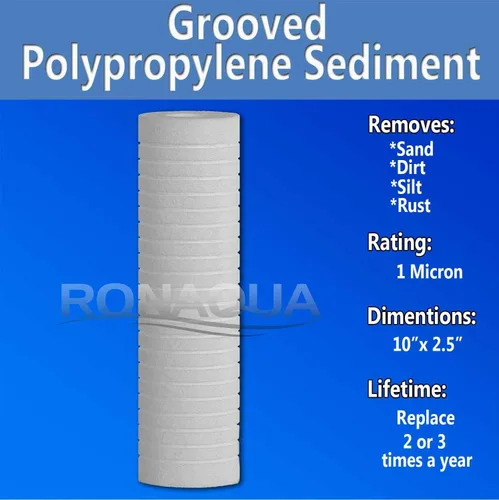Vista 2 de Ronaqua - Cartucho de filtro de agua de sedimentos ranurados de 10 x 2.5 pulgadas, cuatro capas de filtración, elimina arena, suciedad, limo, óxido