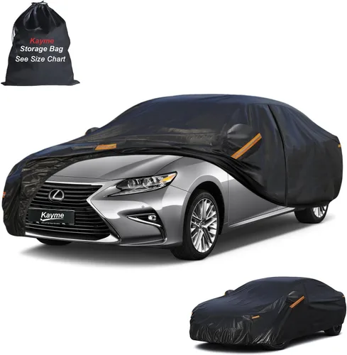 Vista 17 de Kayme Funda impermeable para automóvil deportivo para todo tipo de clima. Consulta la tabla de tallas del vehículo para un ajuste preciso. Cubierta