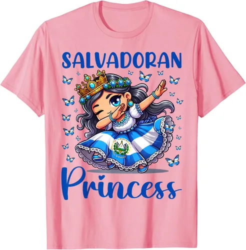 Vista 40 de Camiseta de princesa salvadoreña dabbing para niñas y niños