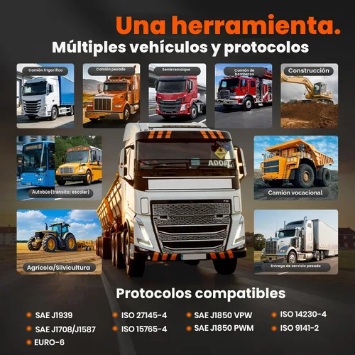 Vista 4 de ANCEL Escáner de Camión Resistente HD601 Herramienta de Diagnóstico de Sistema Completo para Diésel Compatible con Cummins, Detroit, Freightliner