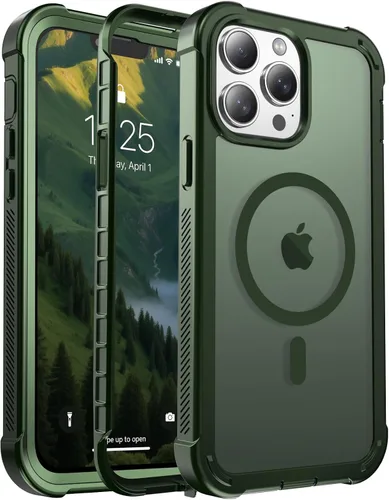 Vista 104 de jaroco - Funda magnética compatible con MagSafe para iPhone 11 de 6.1 pulgadas; protección de grado militar contra caídas, de doble capa