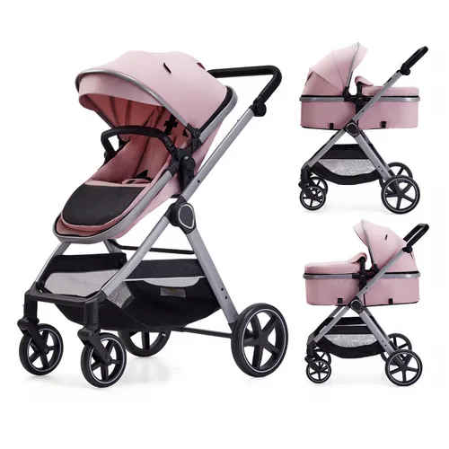 Vista 12 de Lortsybab Cochecito de bebé 2 en 1, cochecito convertible para bebés de 0 a 36 meses (beige)