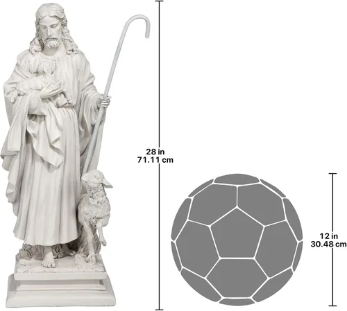 Vista 7 de Design Toscano Estatua de Jesús, El Buen Pastor para Jardín: Grande