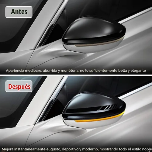 Vista 3 de Dickno 2 piezas de adhesivos para espejo retrovisor de coche, 14 cm × 1,4 cm Adhesivos impermeables para espejo lateral de auto, tiras de Negro