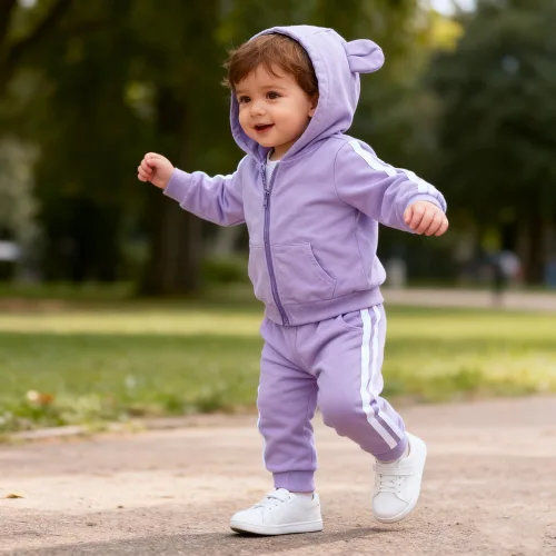 Vista 2 de Baby Boys Girls Cotton Tracksuit Toddler Clothes Bear Hoodie Pocket Sweatshirt Top + Sweatpants 2PCS Outfits Set