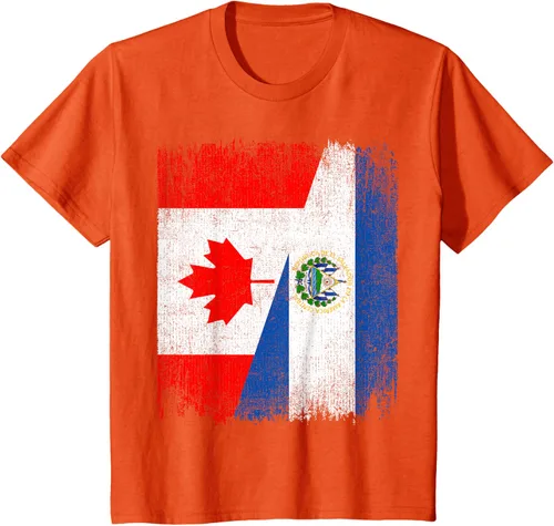 Vista 26 de Camiseta Half Canada El Salvador Flag Canadian Salvadoran Pride Roots