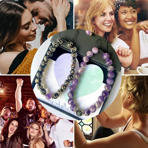 Vista 8 de Pulseras de novio y novia para parejas, promesa de Pinky Promise, lindo corazón a juego, novio, novia, aniversario, joyería de cristal, regalo