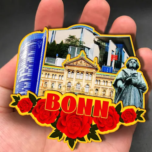 Vista 4 de Alemania Bonn - Imán de madera 3D para nevera, recuerdos coleccionables, decoración hecha a mano, artesanías 2