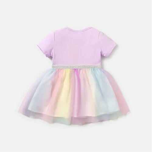 Vista 2 de PATPAT Infant Baby Girl Dresses Short Sleeve Tutu Dress Tulle Dress Flower Girl Party Birthday Princess Dresses