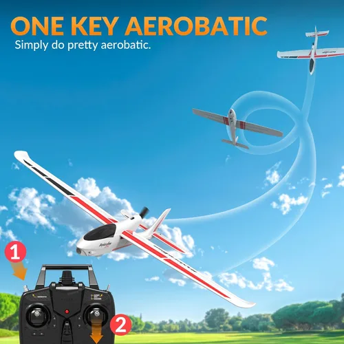 Vista 6 de VOLANTEXRC - Avión planeador RC 4CH, nueva versión de avión de control remoto con giroscopio de 6 ejes para principiantes, 3 modos de vuelo