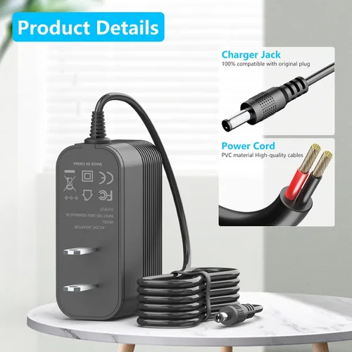 Vista 2 de Cargador de 36 V para batería de 29.6 V Reemplazo de aspiradora para MOHOMO Nova V5 y UNINELL UV5 29.6V Batería Aspiradora Adaptador Cargador