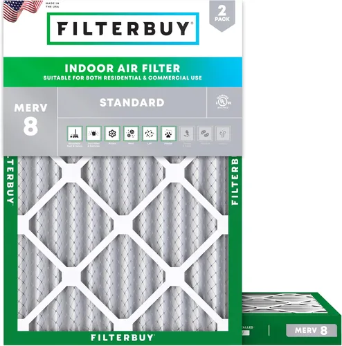 Vista 33 de Filterbuy Filtro de aire MERV 8 de 8 x 14 x 1 pulgadas para defensa contra el polvo y las alergias (paquete de 2), filtros electrostáticos plisados