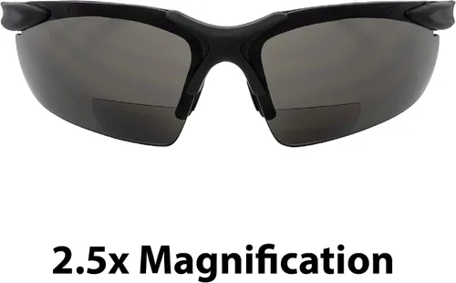 Vista 2 de Global Vision Apex - Lentes de seguridad bifocales UV400 con aumento de 2.50, lente ahumada