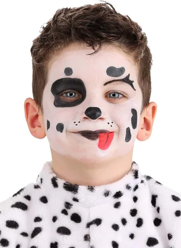 Vista 5 de Fun Costumes Exclusive Dalmatian Makeup Kit - Cream Makeup Tray with Sponge, Pencil, and Brush, Ages 3+