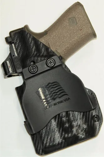 Vista 4 de REVKEL - Funda de pala moldeada Kydex personalizada para Smith & Wesson M&P Shield 9/40 con riel táctico de recuperación y Olight Baldr S. Dibujo a
