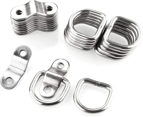 Vista 7 de Anclaje de amarre con anilla en D de 1/4 de pulgada para montaje en superficie resistente, anillos de amarre para montaje en piso, 2400 libras