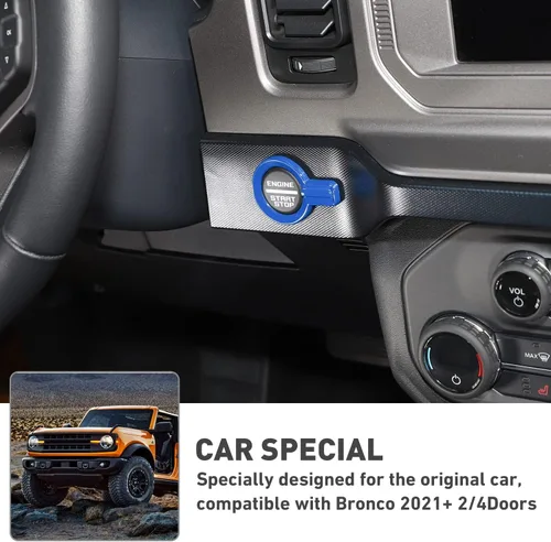 Vista 3 de Compatible con Ford Bronco Anillo de cubierta para botón de arranque del motor de la consola central Compatible con Ford Bronco 2021 2022 2023 2024