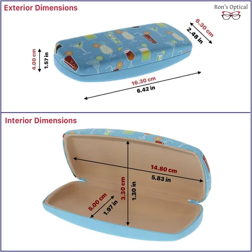 Vista 2 de Ron's Optical Clamshell - Funda rígida para lentes de lectores de marcos pequeños a medianos para mujeres y hombres