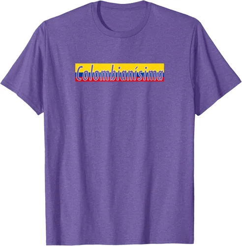 Vista 9 de Camisas Colombianisima Colombia para mujer Bandera de Colombia, Negro, S