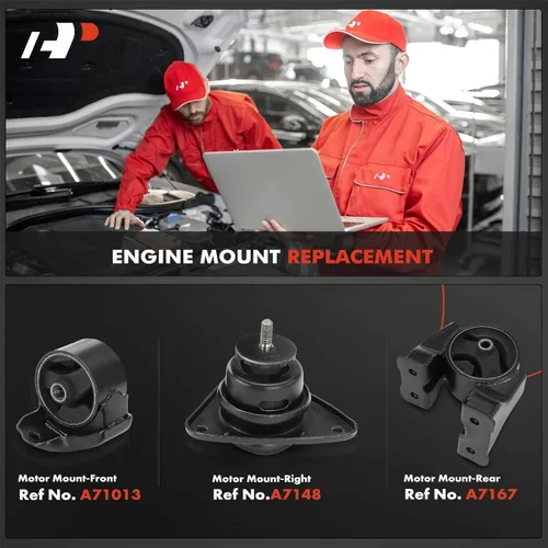 Vista 2 de A-Premium Kit de montaje de motor de 3 piezas compatible con Kia Forte 2010-2013, Forte Koup 2010-2013, Forte5 2012-2013, transmisión manual