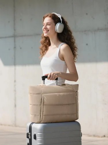 Vista 2 de Bolsa Tote Acolchada para Mujeres, Bolsa de Mano de Trabajo Ligera y Esponjosa para Maestras y Enfermeras, Bolsa de Hombro Acolchada para Escuela