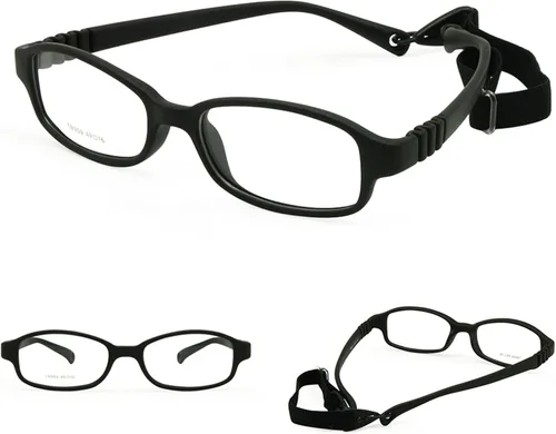 Vista 7 de Beonsale Marco de lentes ópticos para niños y niñas, con correa, tamaño 49-16, sin tornillo, flexible, de una sola pieza, con cordón