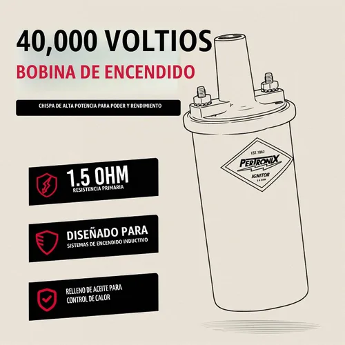 Vista 2 de PerTronix 40011 lanzallamas 40 000 Volt 1.5 ohm bobina