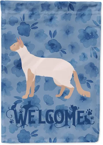 Vista 189 de Caroline's Treasures CK4813CHF - Bandera de bienvenida con gato abisinio azul, manga grande, para porche, para colgar en la pared, poliéster