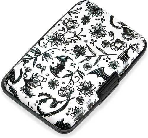Vista 20 de Mayski Soporte para tarjetas de crédito, bloqueo RFID, funda rígida de aleación de aluminio, pequeña cartera de metal para mujeres y hombres