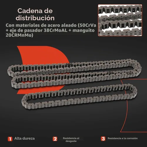 Vista 4 de A-Premium Kit de cadena de distribución del motor 7PCS W/tensor y guía L4 2.0L