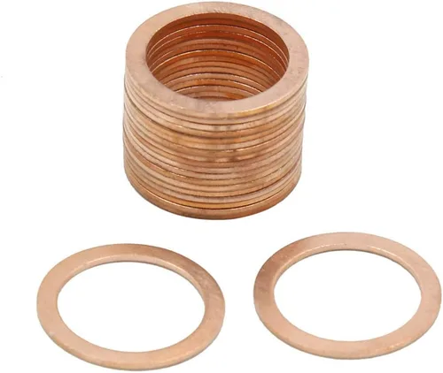 Vista 41 de X AUTOHAUX Anillo de sellado plano de cobre métrico M6 x 0.354 in x 0.039 in para tuerca de tornillo