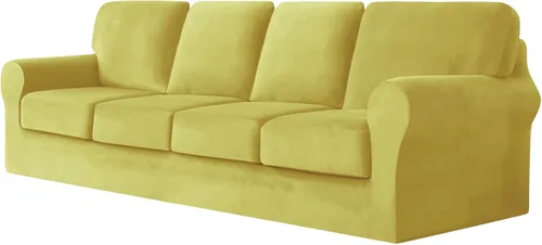 Vista 51 de Funda de sofá con fundas de cojín de asiento separadas y fundas de respaldo, fundas elásticas para sofá, fundas protectoras de terciopelo
