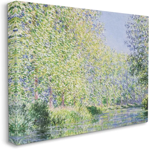Vista 2 de Stupell Industries 'Epte River Claude Monet Classic ', lienzo artístico, 20 x 16 pulgadas, fácil de colgar y resistente, fabricado en Estados