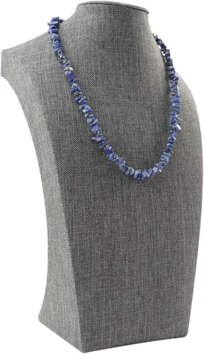 Vista 3 de Collar de cuentas de lapislázuli azul para mujer