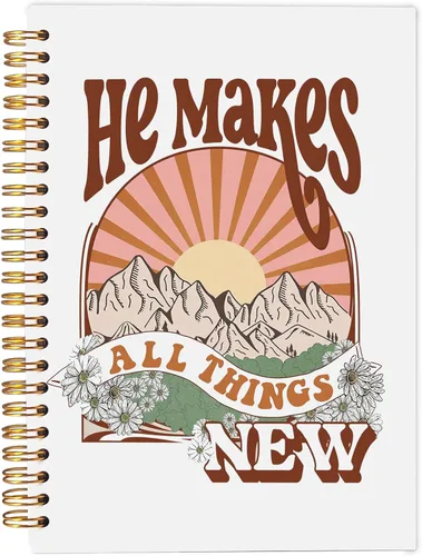 Vista 39 de Faith Can Move Mountains - Cuaderno cristiano - Regalos cristianos inspiradores para mujeres, cuadernos de diario bíblico para tomar notas, cuaderno