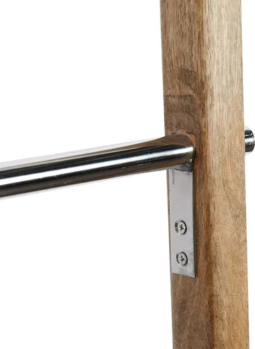 Vista 4 de Deco 79 Escalera rectangular de madera contemporánea, 19 x 2 x 59 pulgadas, marrón