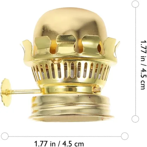 Vista 6 de Uonlytech 3 juegos de lámparas de latón de queroseno con mecha de aceite con anillo vintage chapado de reducción de piezas de aleación de aluminio