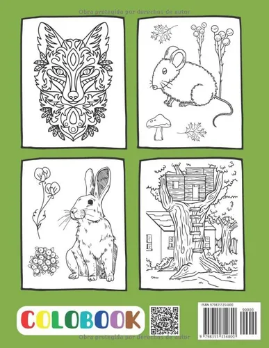 Vista 2 de El Bosque Encantado (Fauna Silvestre, Jardines Mágicos, Casas De Hadas, Gnomos Y Setas) Libro para Colorear Para Niños y Adultos Lindo Regalo