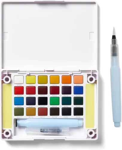 Vista 10 de SAKURA XCNW-12H XNCW-12H, Juego de acuarelas de campo de 12 colores surtidos con pincel Watercolor Sets for Painting On the Go, Includes Water