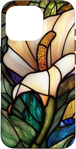Vista 20 de iPhone 16 Calla Lily Stained Glass Case